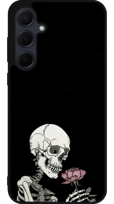 Coque Samsung Galaxy A36 - Silicone rigide noir Halloween 2023 rose and skeleton