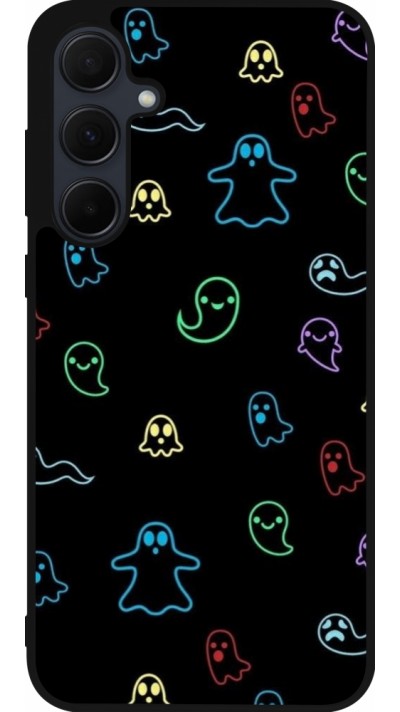 Coque Samsung Galaxy A36 - Silicone rigide noir Halloween 2024 colorful ghosts
