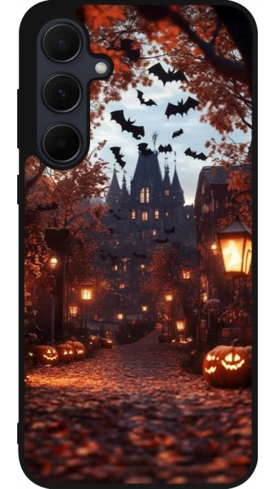 Coque Samsung Galaxy A36 - Silicone rigide noir Halloween 2025 Haunted house