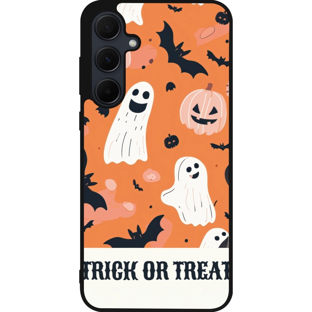 Coque Samsung Galaxy A36 - Silicone rigide noir Halloween 2025 Trick or treat