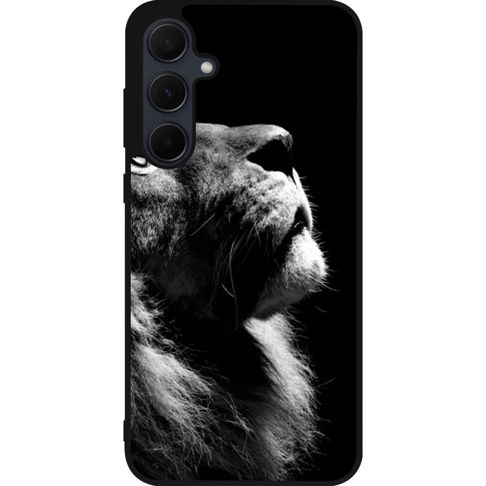 Samsung Galaxy A36 Case Hülle - Silikon schwarz Lion looking up