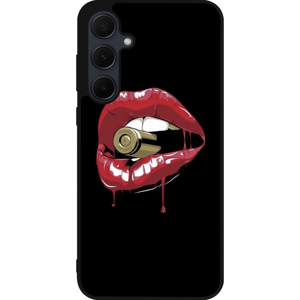 Samsung Galaxy A36 Case Hülle - Silikon schwarz Lips bullet