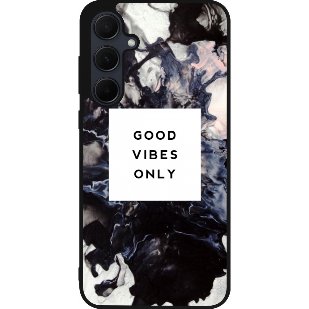 Samsung Galaxy A36 Case Hülle - Silikon schwarz Marble Good Vibes Only
