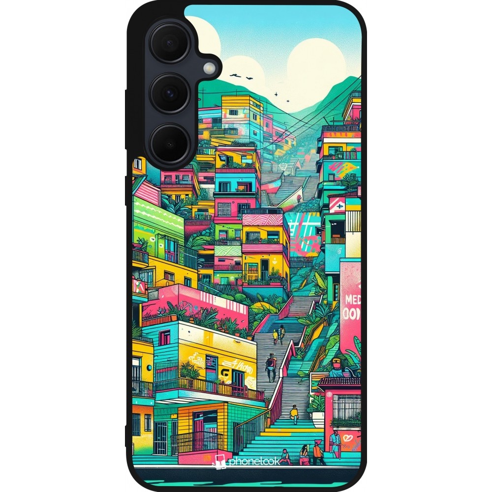 Coque Samsung Galaxy A36 - Silicone rigide noir Medellin Comuna 13 Art
