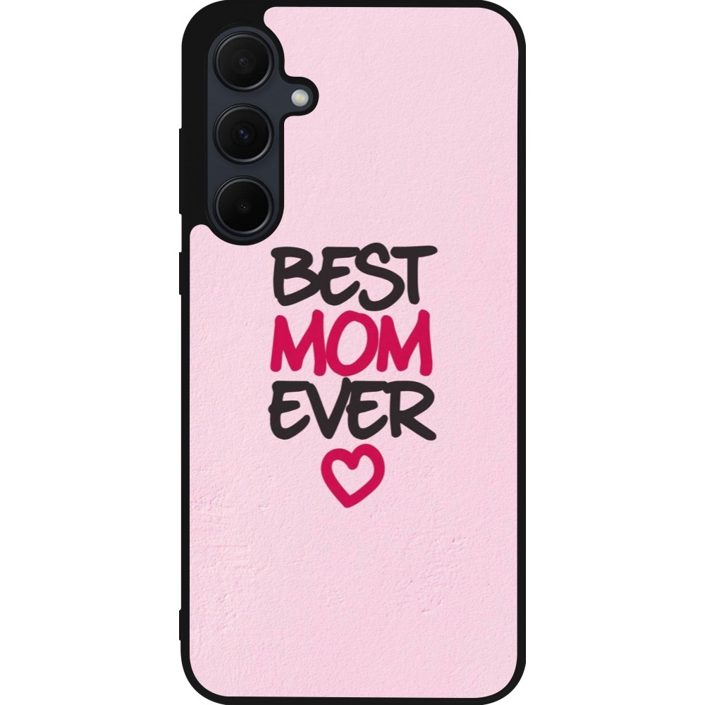 Samsung Galaxy A36 Case Hülle - Silikon schwarz Mom 2023 best Mom ever pink