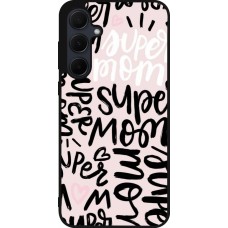 Coque Samsung Galaxy A36 - Silicone rigide noir Mom 2024 Super mom