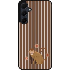 Samsung Galaxy A36 Case Hülle - Silikon schwarz Monkey with stripes