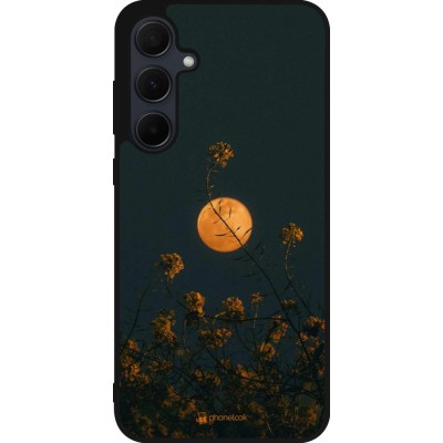Coque Samsung Galaxy A36 - Silicone rigide noir Moon Flowers