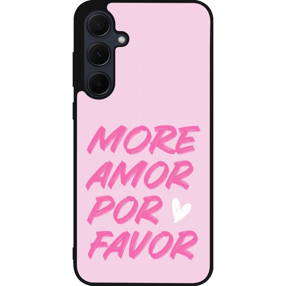 Samsung Galaxy A36 Case Hülle - Silikon schwarz More amor porfavor