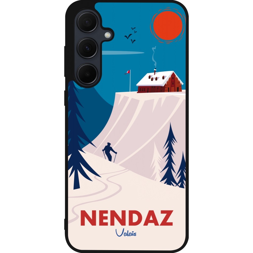Samsung Galaxy A36 Case Hülle - Silikon schwarz Nendaz Cabane Ski