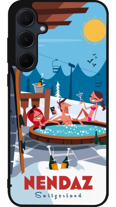 Samsung Galaxy A36 Case Hülle - Silikon schwarz Nendaz Mountain Jacuzzi