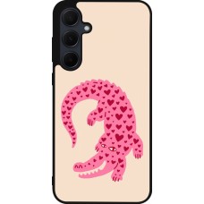 Coque Samsung Galaxy A36 - Silicone rigide noir Pink crocodile 2026