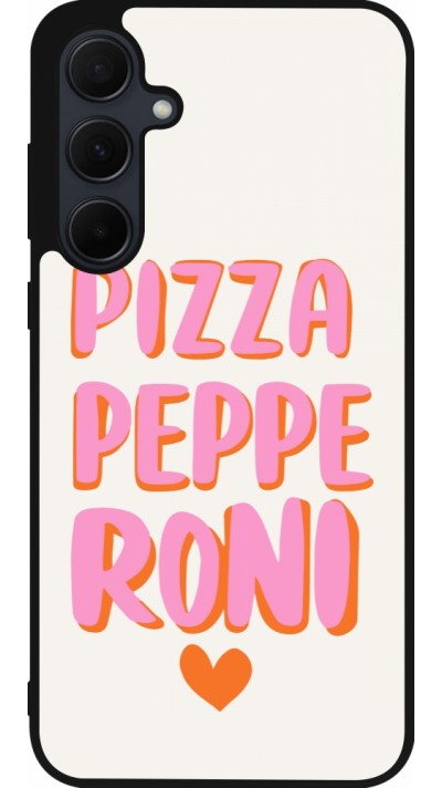 Coque Samsung Galaxy A36 - Silicone rigide noir Pizza pepperoni 2026
