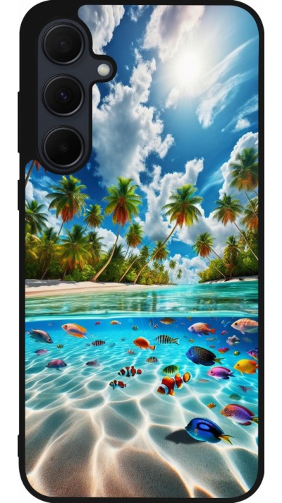 Coque Samsung Galaxy A36 - Silicone rigide noir Plage Paradis