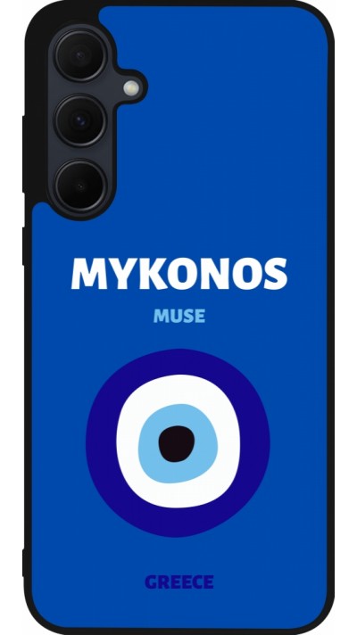 Coque Samsung Galaxy A36 - Silicone rigide noir Pop Summer Destination Mykonos