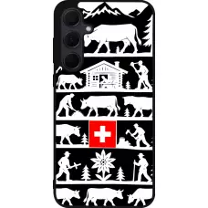 Coque Samsung Galaxy A36 - Silicone rigide noir Poya Suisse 1 noir