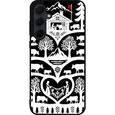 Coque Samsung Galaxy A36 - Silicone rigide noir Poya Suisse 2 noir