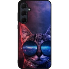 Coque Samsung Galaxy A36 - Silicone rigide noir Red Blue Cat Glasses