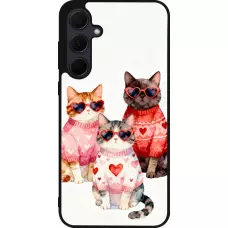 Coque Samsung Galaxy A36 - Silicone rigide noir Saint Valentines Day 26 Cat Love