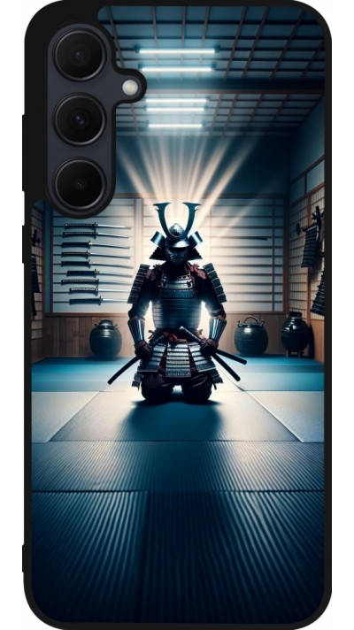 Coque Samsung Galaxy A36 - Silicone rigide noir Samouraï en prière