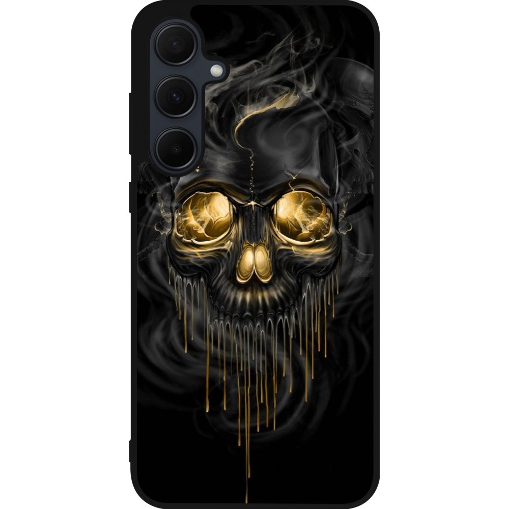 Coque Samsung Galaxy A36 - Silicone rigide noir Skull 02