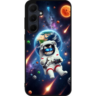 Coque Samsung Galaxy A36 - Silicone rigide noir VR SpaceCat Odyssey