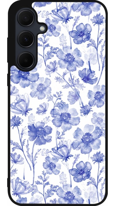 Coque Samsung Galaxy A36 - Silicone rigide noir Spring 23 watercolor blue flowers