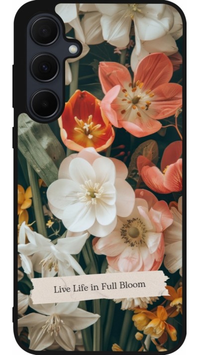 Coque Samsung Galaxy A36 - Silicone rigide noir Full Bloom 2026