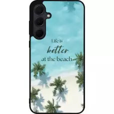 Coque Samsung Galaxy A36 - Silicone rigide noir Summer 2025 Life is better at the beach