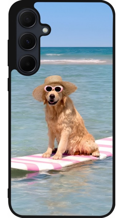 Coque Samsung Galaxy A36 - Silicone rigide noir Summer Dog on Paddle