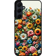 Samsung Galaxy A36 Case Hülle - Silikon schwarz Sommer Blumenmuster