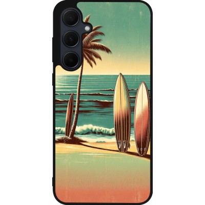 Coque Samsung Galaxy A36 - Silicone rigide noir Surf Paradise