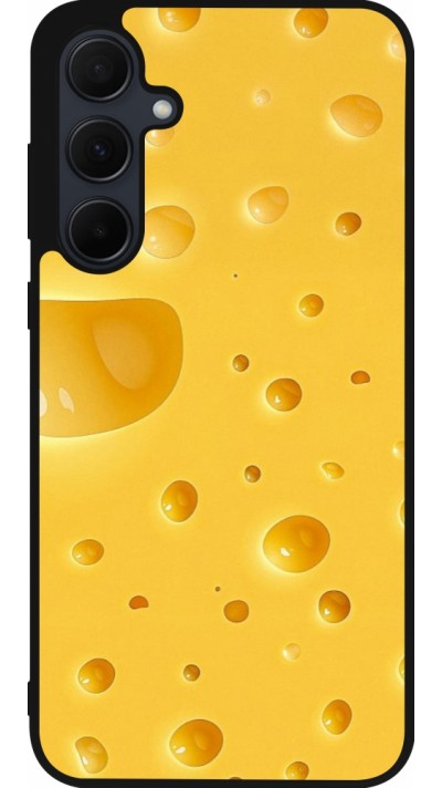 Samsung Galaxy A36 Case Hülle - Silikon schwarz  Nationalfeiertag Schweiz Cheese