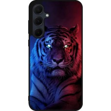 Coque Samsung Galaxy A36 - Silicone rigide noir Tiger Blue Red