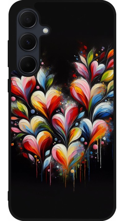 Samsung Galaxy A36 Case Hülle - Silikon schwarz Valentin 2024 Schwarzes Herz Abstrakt