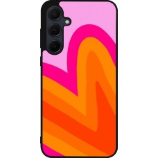 Coque Samsung Galaxy A36 - Silicone rigide noir Valentine 2024 heart gradient
