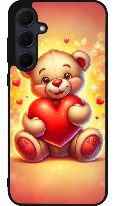Samsung Galaxy A36 Case Hülle - Silikon schwarz Valentin 2024 Teddy Liebe