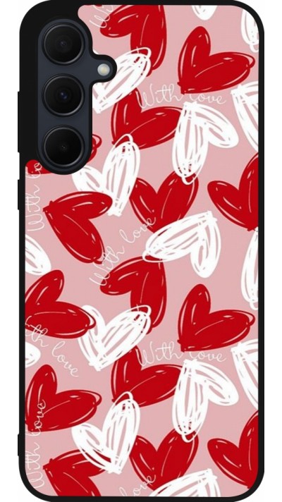 Samsung Galaxy A36 Case Hülle - Silikon schwarz Valentine 2024 with love heart