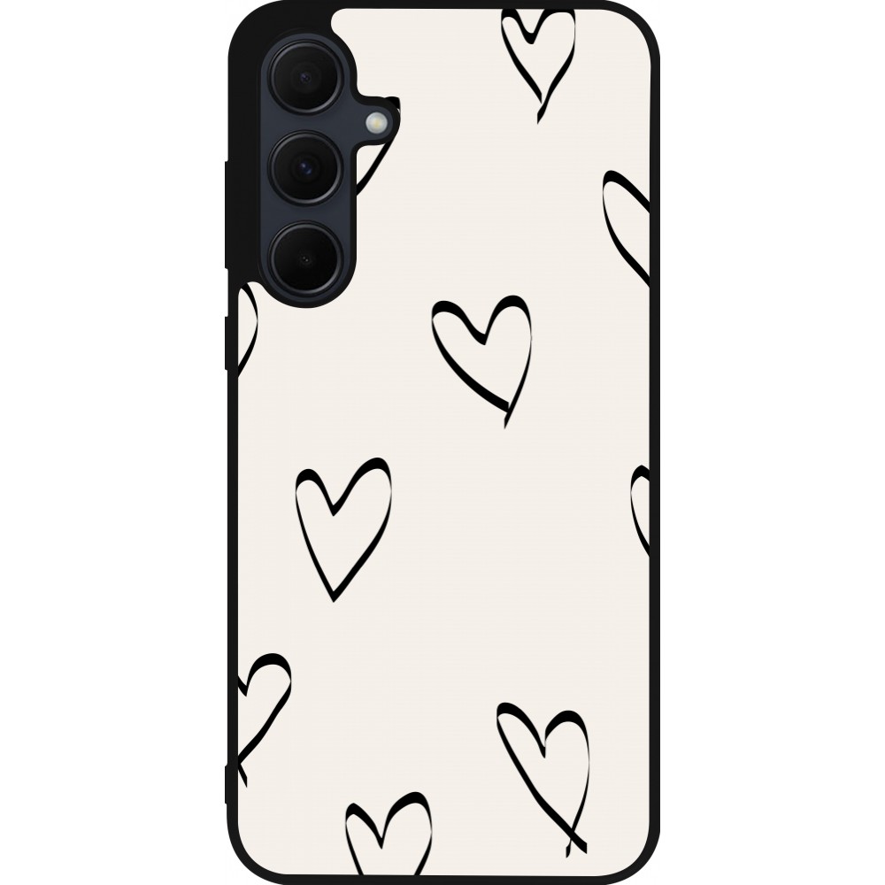 Coque Samsung Galaxy A36 - Silicone rigide noir Valentine 2023 minimalist hearts