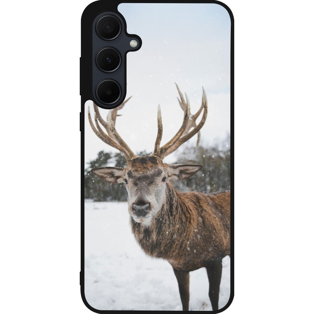 Samsung Galaxy A36 Case Hülle - Silikon schwarz Winter 25 Winter reindeer