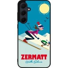 Coque Samsung Galaxy A36 - Silicone rigide noir Zermatt Ski Downhill