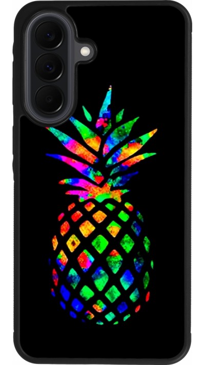 Coque Samsung Galaxy A37 - Silicone rigide noir Ananas Multi-colors