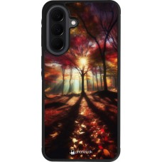 Coque Samsung Galaxy A37 - Silicone rigide noir Automne doré glare
