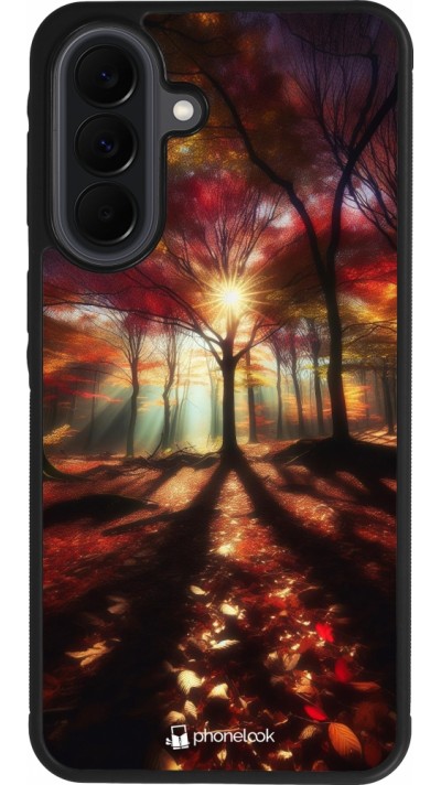 Coque Samsung Galaxy A37 - Silicone rigide noir Automne doré glare