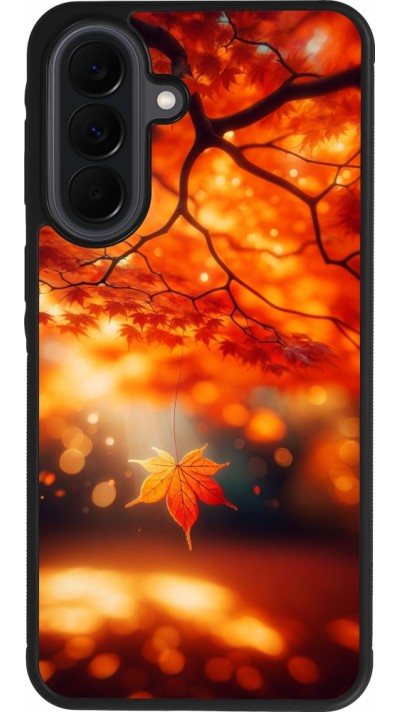 Coque Samsung Galaxy A37 - Silicone rigide noir Automne Magique Orange