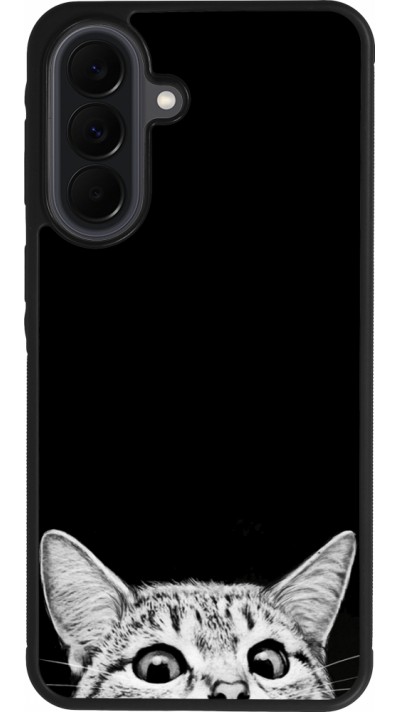 Coque Samsung Galaxy A37 - Silicone rigide noir Cat Looking Up Black
