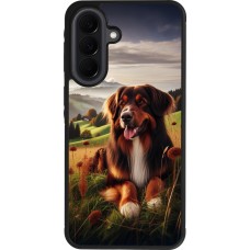 Coque Samsung Galaxy A37 - Silicone rigide noir Chien Campagne Suisse