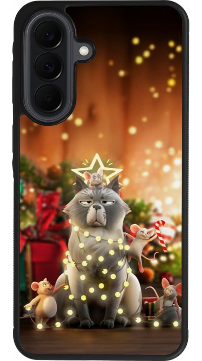 Coque Samsung Galaxy A37 - Silicone rigide noir Christmas 25 Xmas Cat