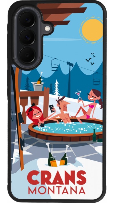 Coque Samsung Galaxy A37 - Silicone rigide noir Crans-Montana Mountain Jacuzzi