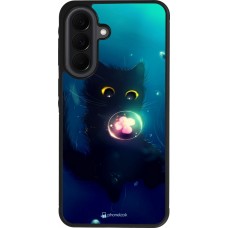 Coque Samsung Galaxy A37 - Silicone rigide noir Cute Cat Bubble